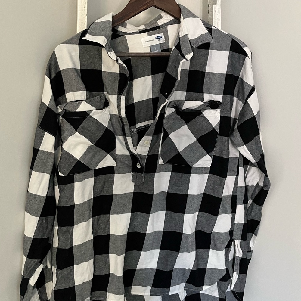 🔥Buffalo check quarter boyfriend button down flannel